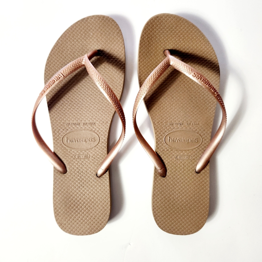 ❤️Havaiana Womens Champagne flip flop sandals size: 11-12 W (Women's)